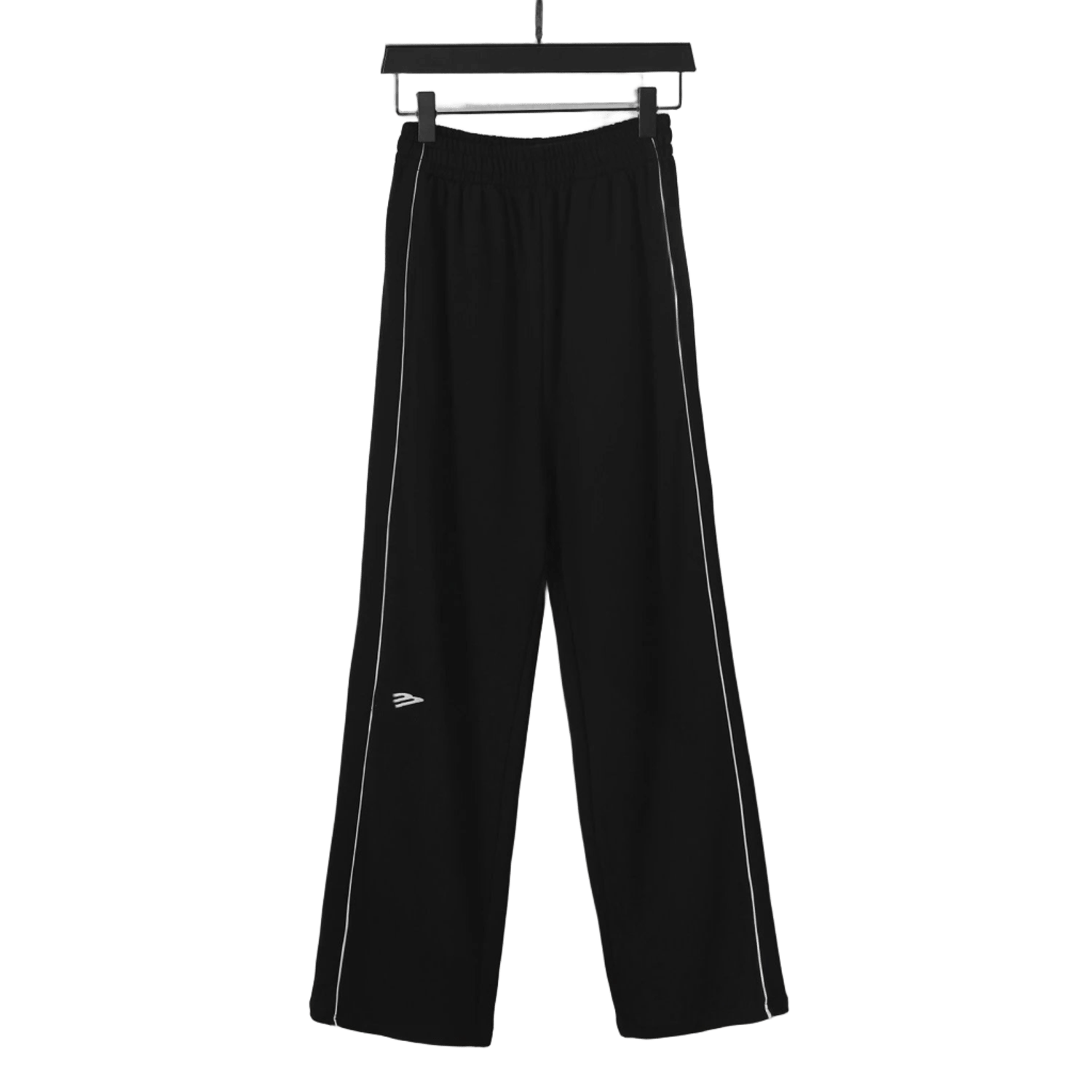 Balenciaga Black Casual Pants with White Stripe, Unisex