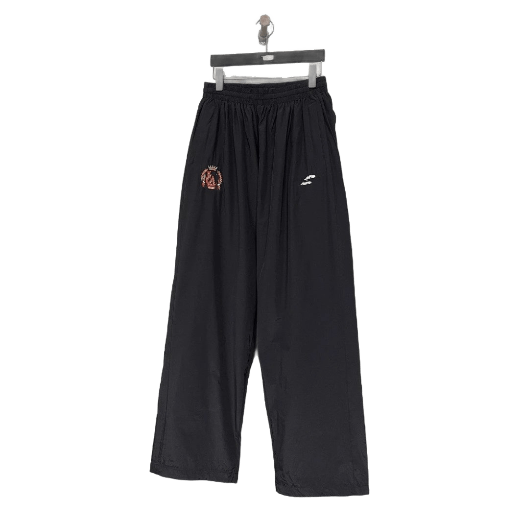 Balenciaga Black Cotton Casual Pants with Totem