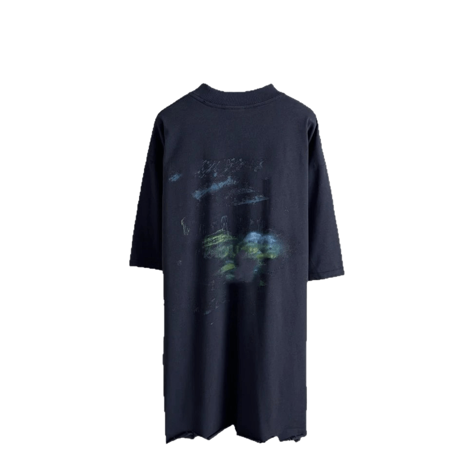Balenciaga Black Cotton Graffiti T-Shirt | Unisex Streetwear