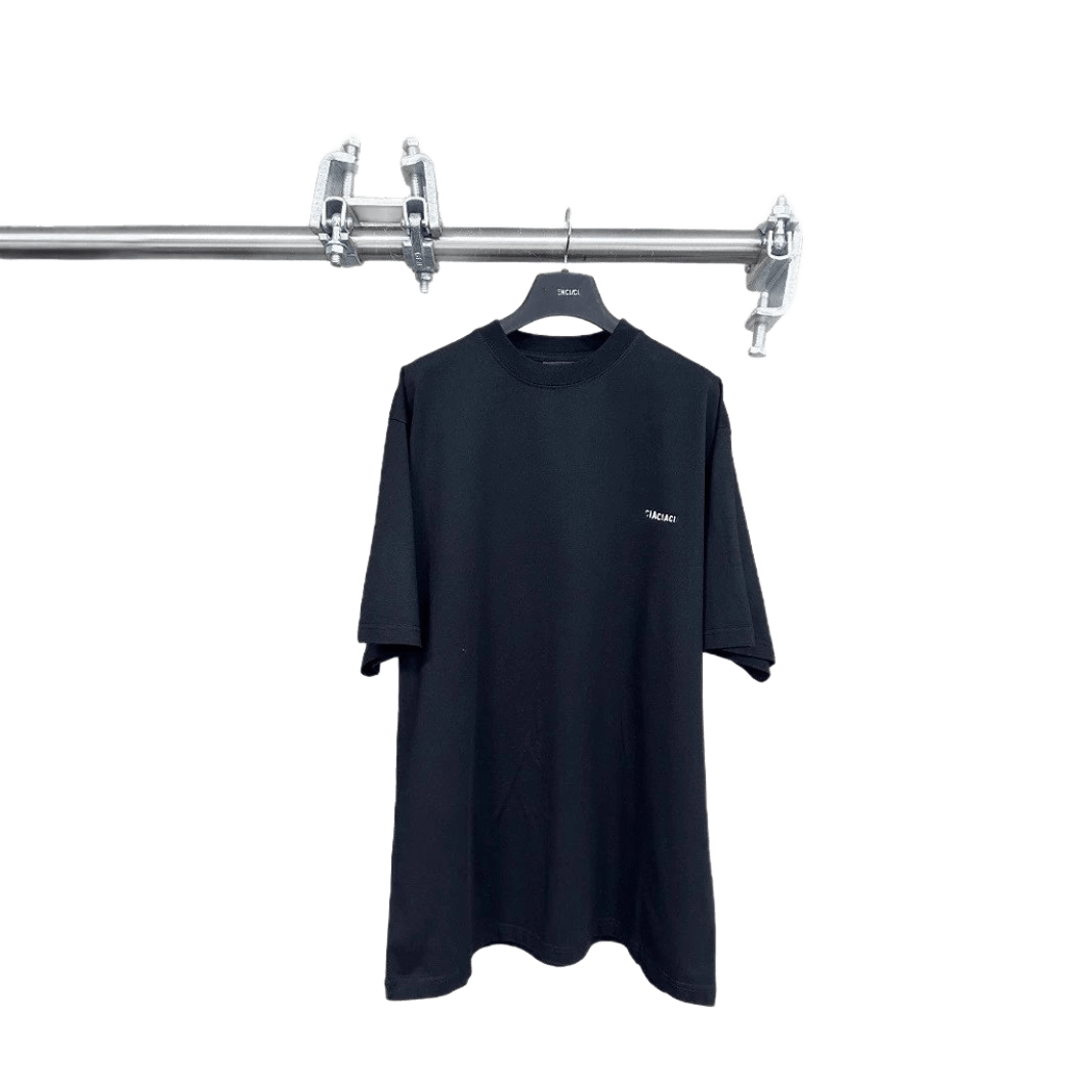 Balenciaga Black Cotton Unisex T-Shirt, Minimalist Logo