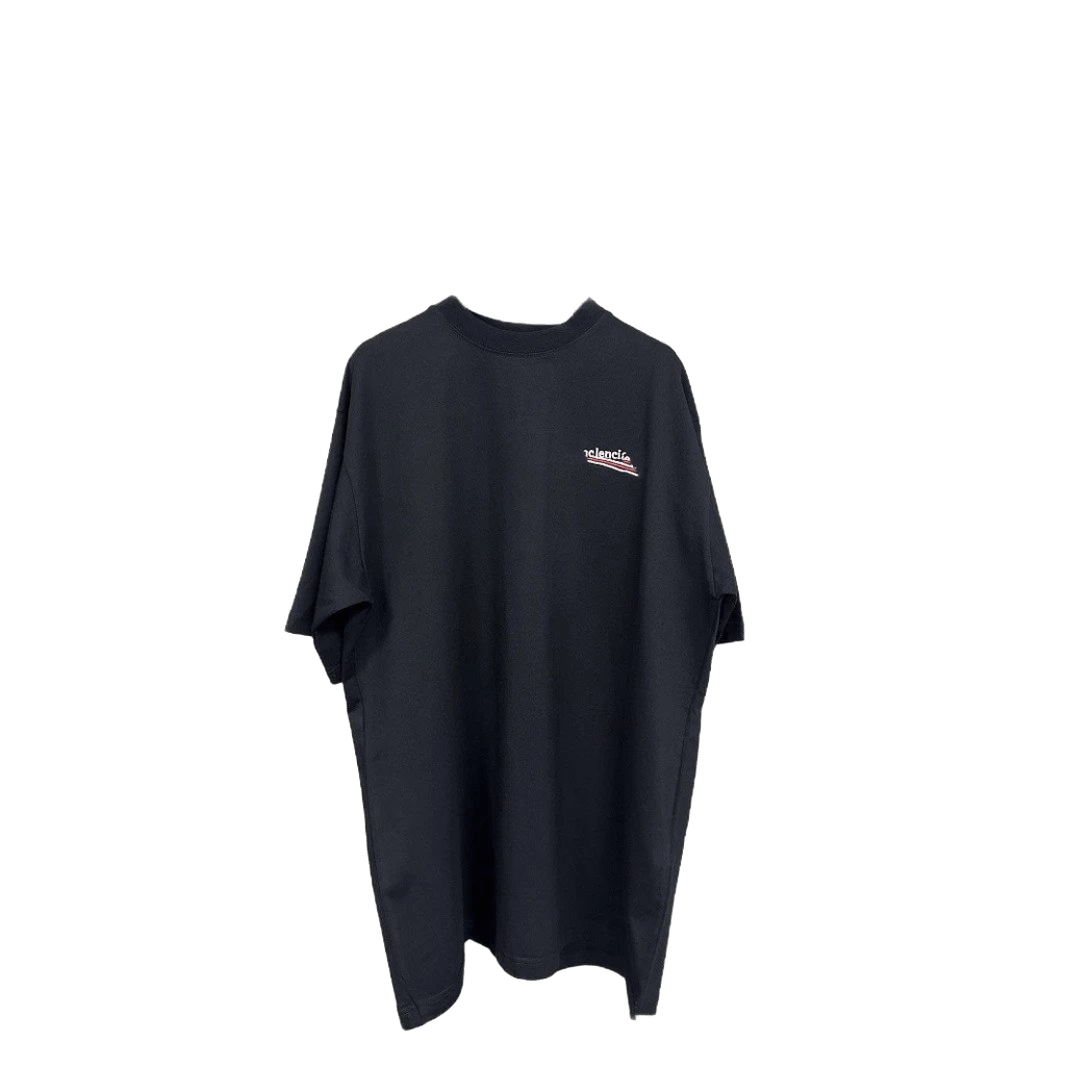Balenciaga Black Cotton Unisex T-Shirt | Minimalist Logo