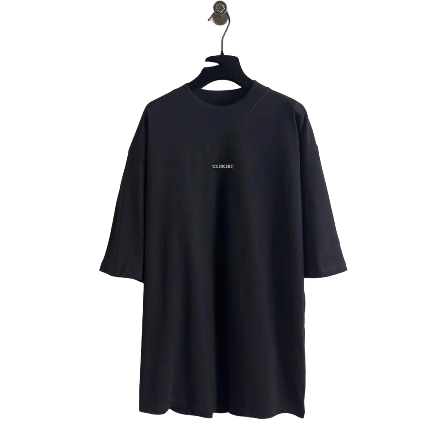Balenciaga Black Cotton Unisex T-Shirt with Logo