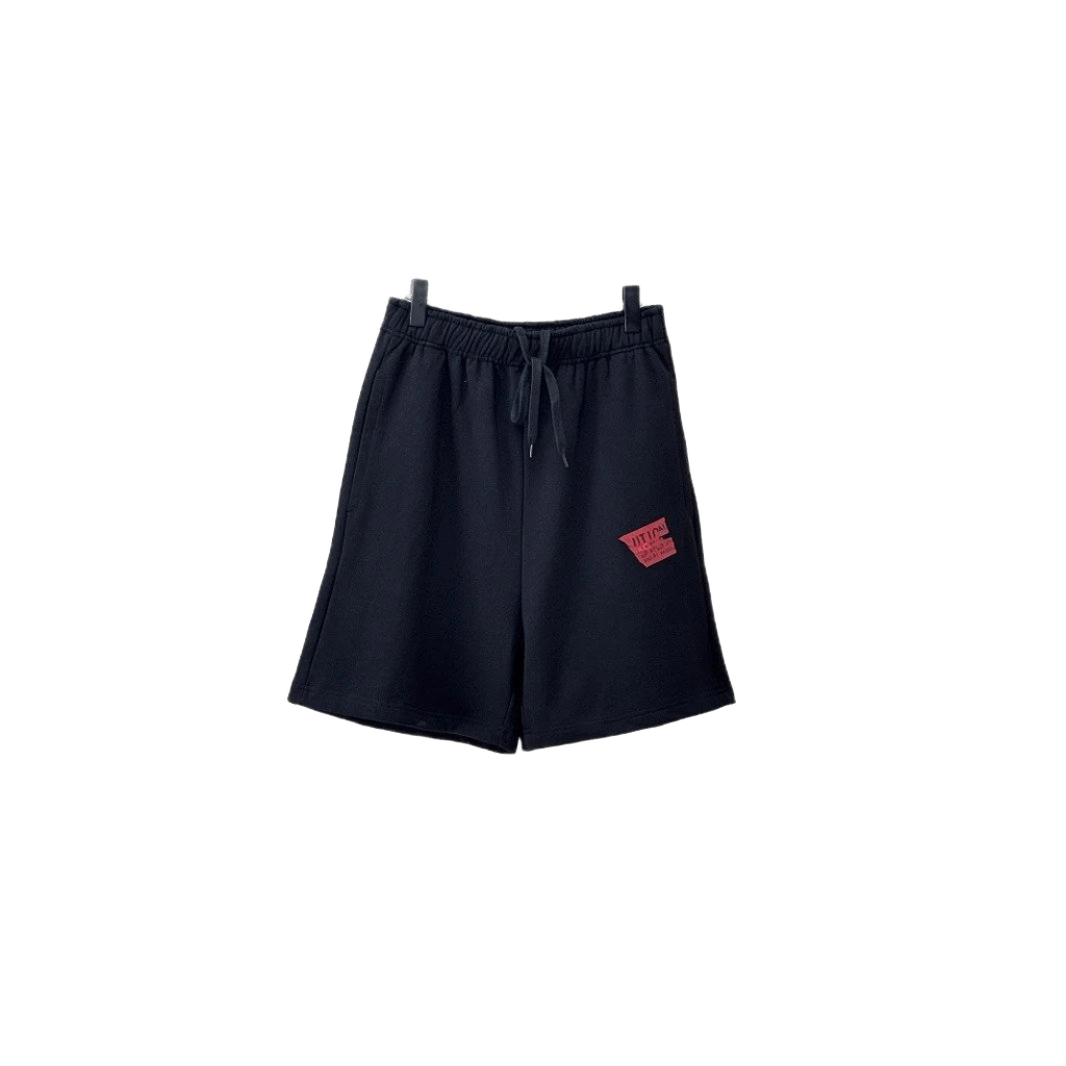 Balenciaga Black Drawstring Shorts Unisex Logo