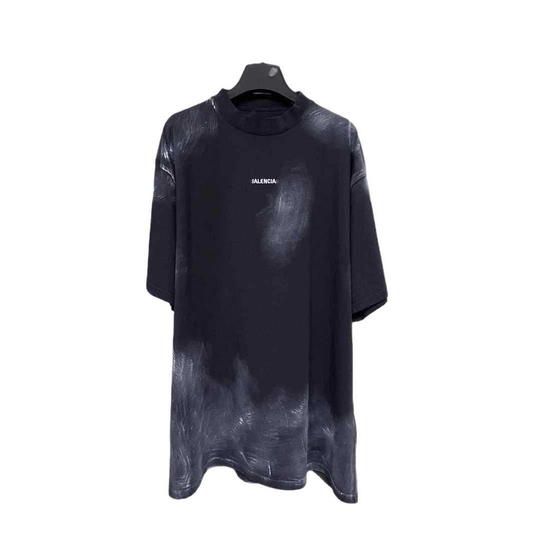 Balenciaga Black Gradient Logo Cotton Unisex T-Shirt