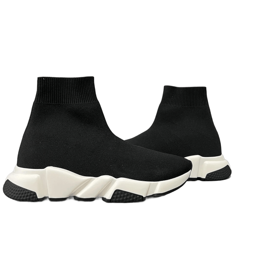 Balenciaga Black Knit Sock Sneakers: Unisex Street Style