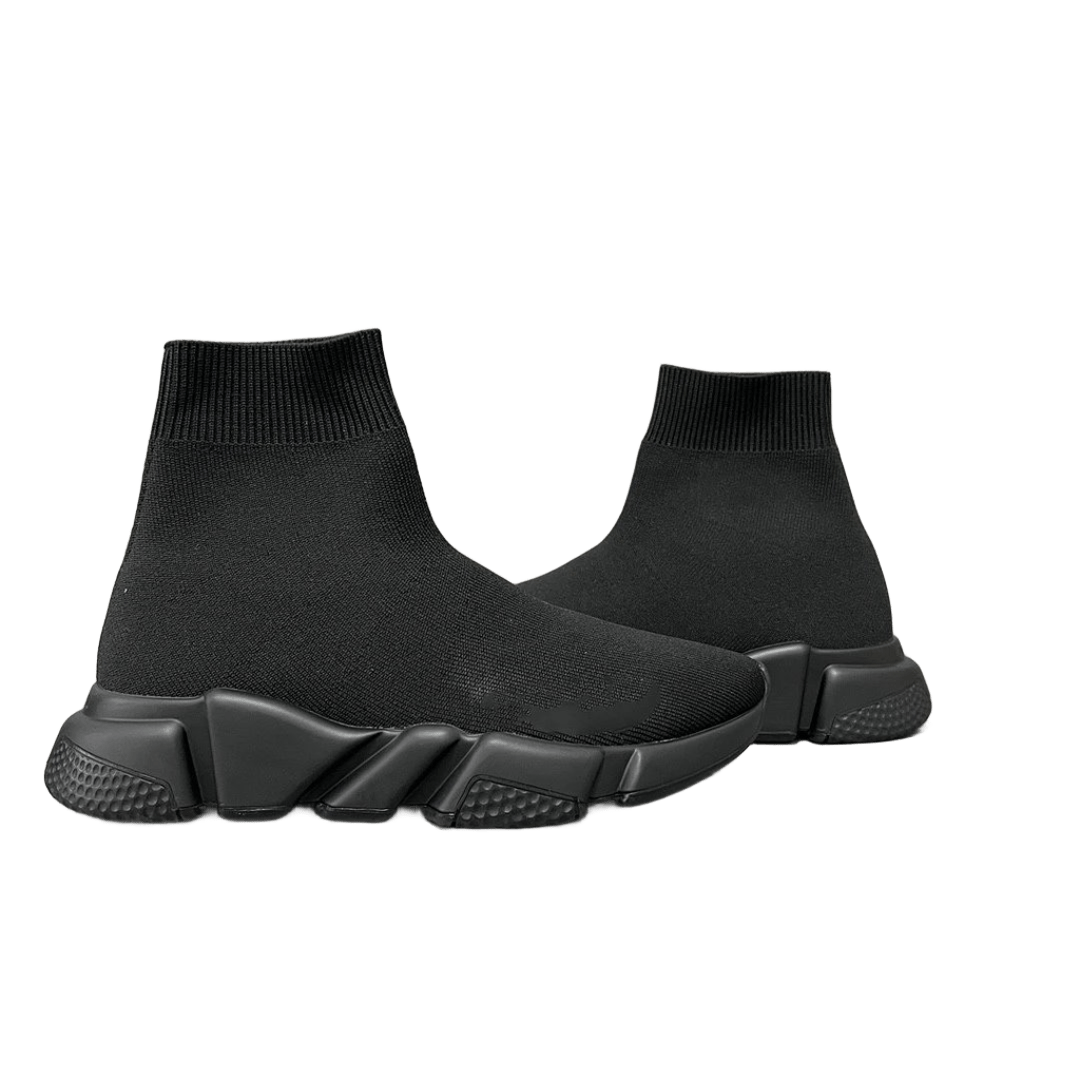 Balenciaga Black Knit Sock Sneakers with Chunky Sole