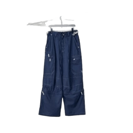 Balenciaga Blue Durable Utility Pants, Multi-Pocket Unisex Workwear