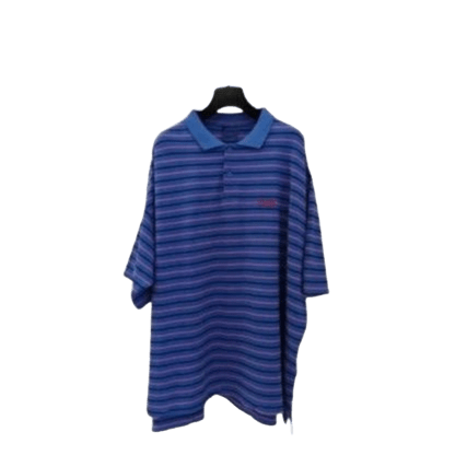 Balenciaga Blue Purple Striped Polo Shirt - Unisex & Comfort