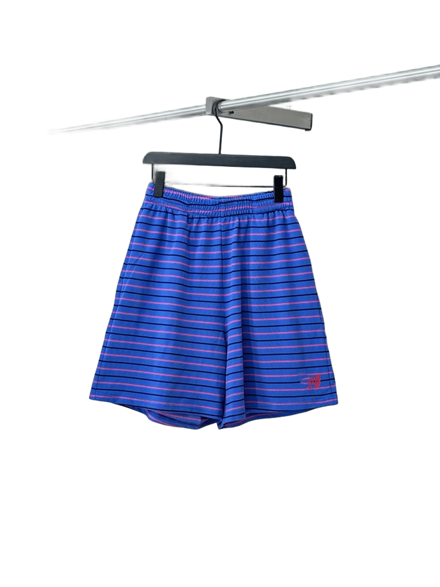 Balenciaga Blue Striped Shorts: Unisex Sporty Summer Casual