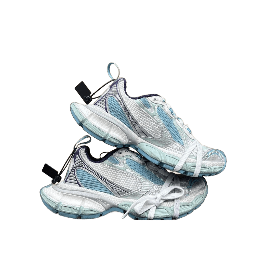 Balenciaga Blue White Mesh Chunky Sneakers, Unisex
