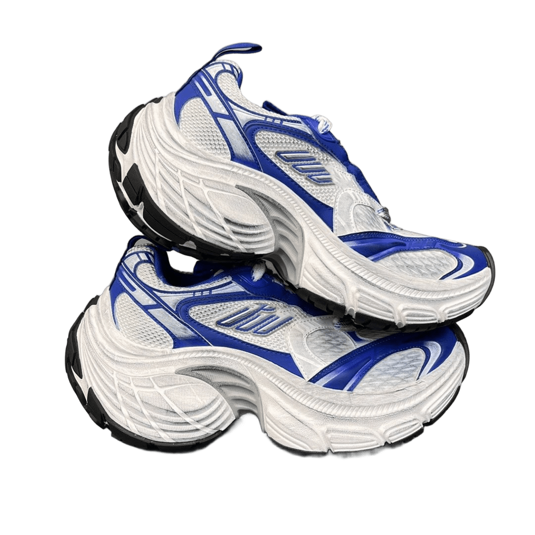 Balenciaga Blue White Mesh Dad Sneakers, Unisex Streetwear