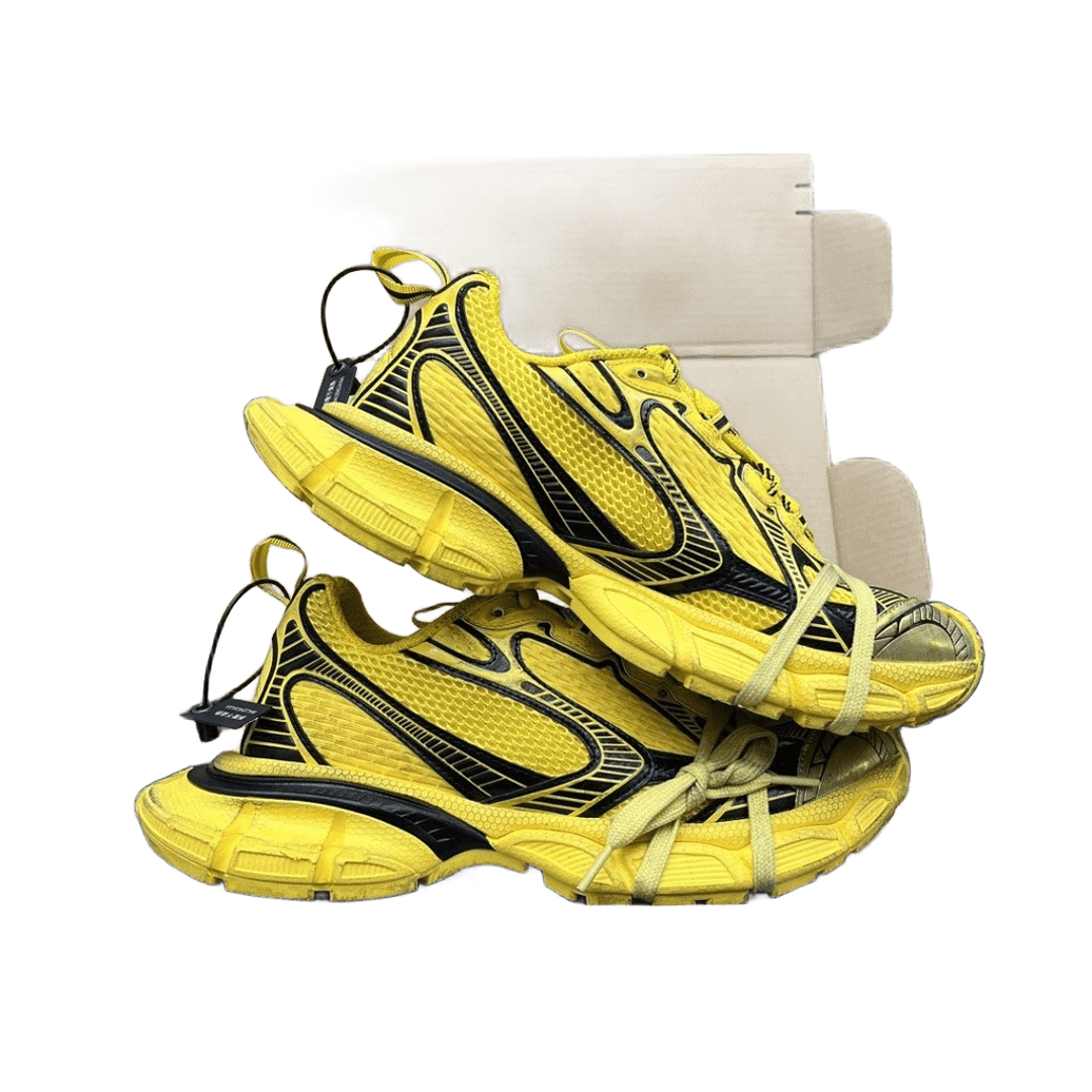 Balenciaga Bright Yellow Mesh Sneakers Unisex Avant-Garde