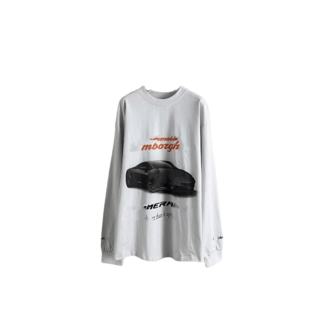 Balenciaga Car Print Grey Cotton Unisex T-Shirt