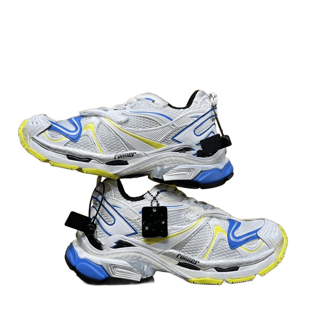 Balenciaga Chunky Retro Sneakers: White, Blue, Yellow