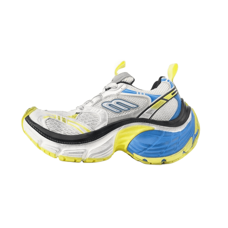 Balenciaga Chunky Sneakers Grey White Blue Yellow Mesh Unisex