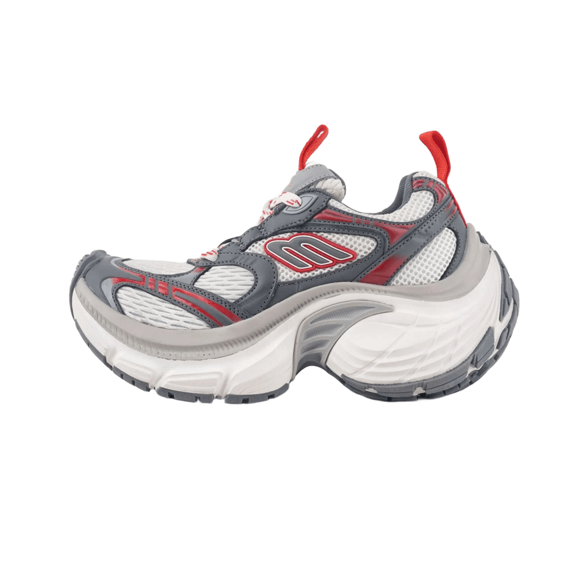Balenciaga Chunky Trainer Grey White Red Mesh Leather Sneakers