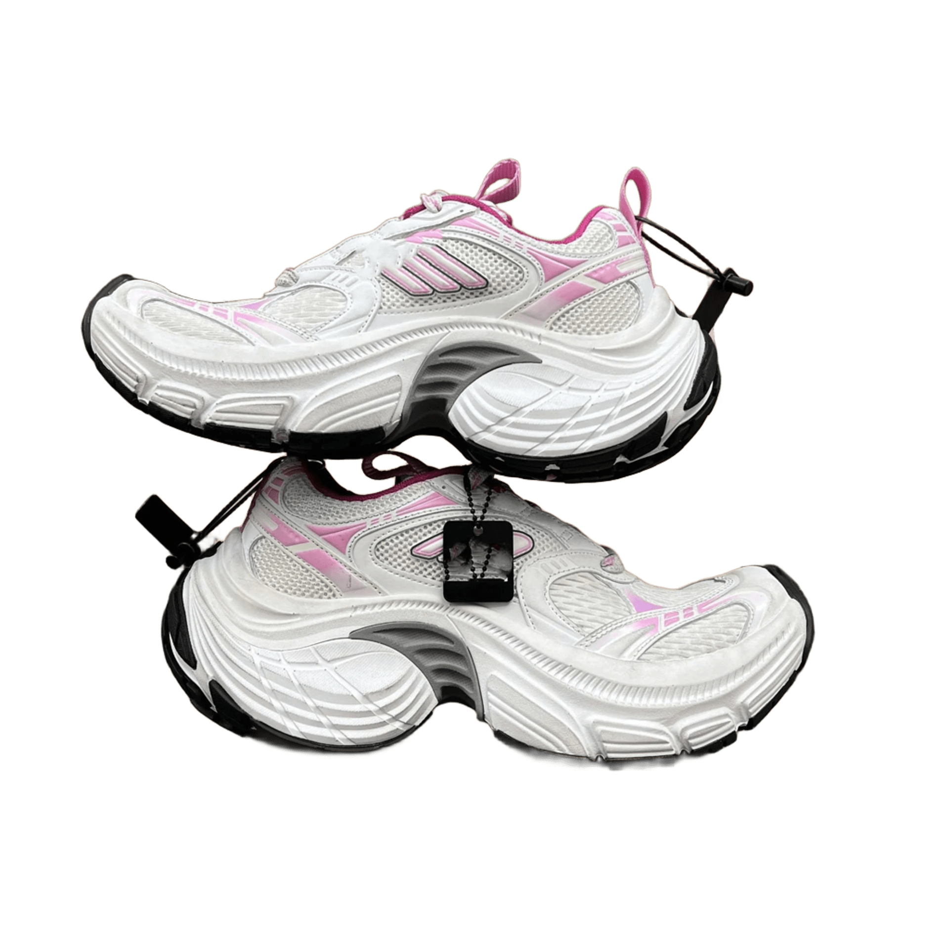 Balenciaga Chunky White Pink Sneakers, Leather Mesh Unisex