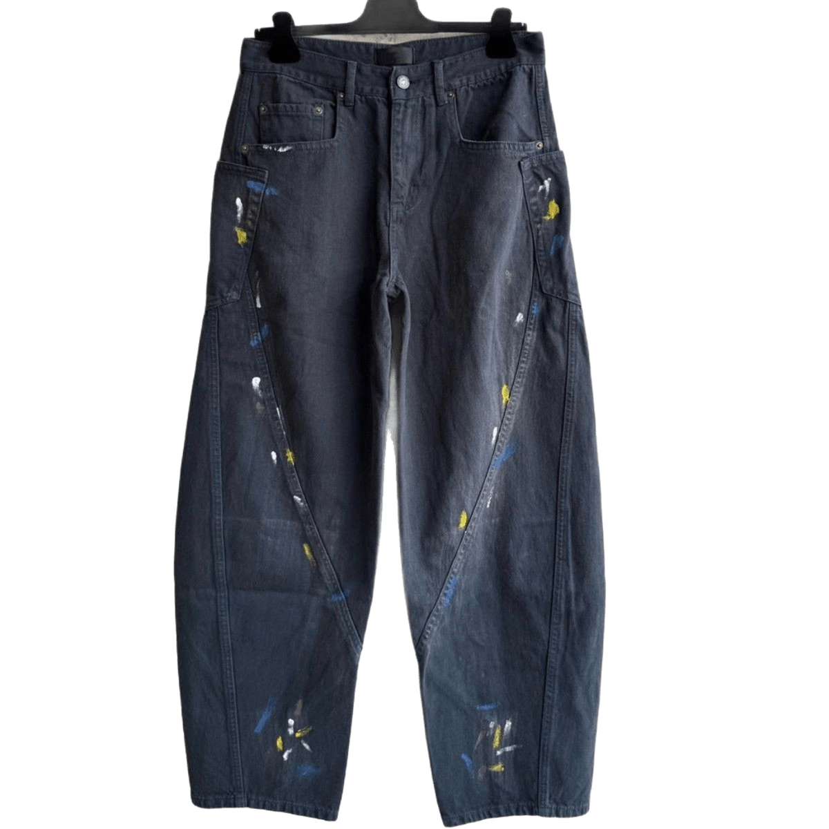 Balenciaga Deep Blue Splatter Denim Jeans | Unisex