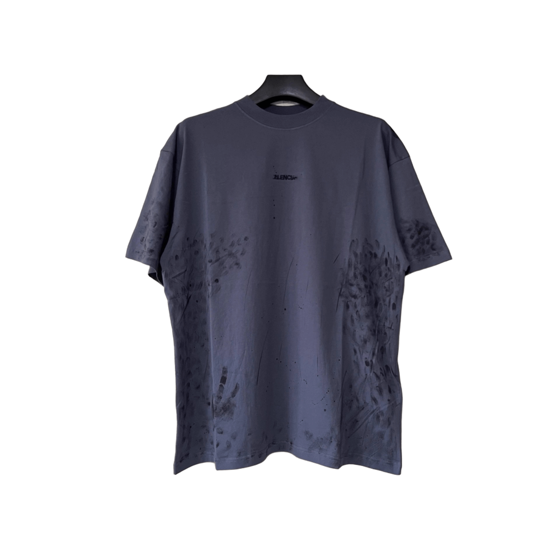 Balenciaga Grey Splash Print Cotton Tee | Unisex Streetwear
