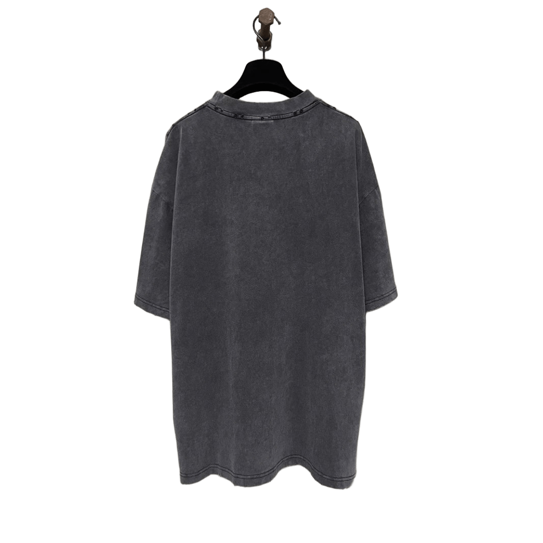 Balenciaga Grey Unisex Cotton T-Shirt, Minimalist Premium