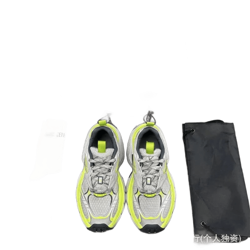 Balenciaga Grey & Yellow Mesh Sneakers Unisex