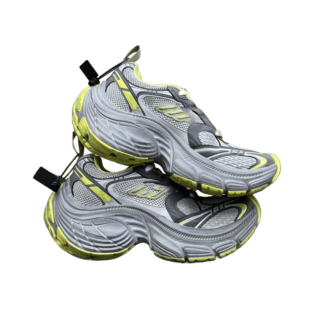 Balenciaga Grey Yellow Retro Chunky Sneakers, Unisex