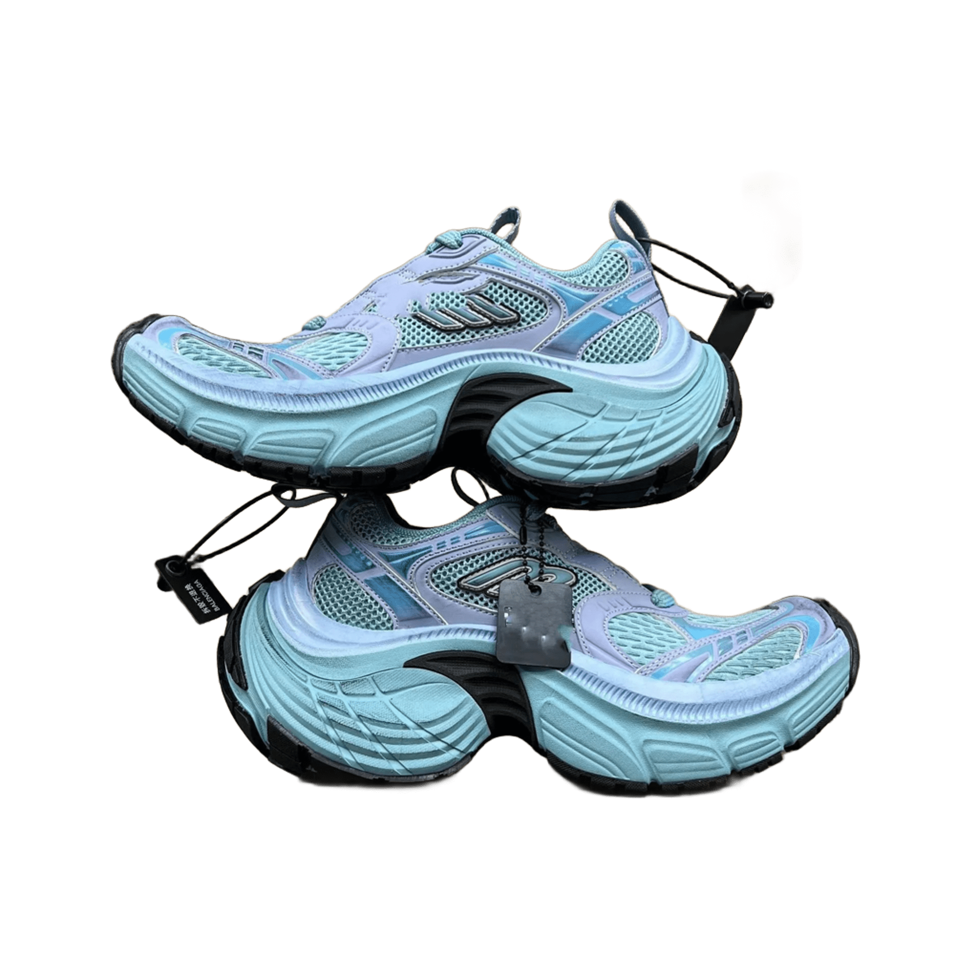 Balenciaga Light Blue Chunky Sneakers, Mesh & Thick Sole