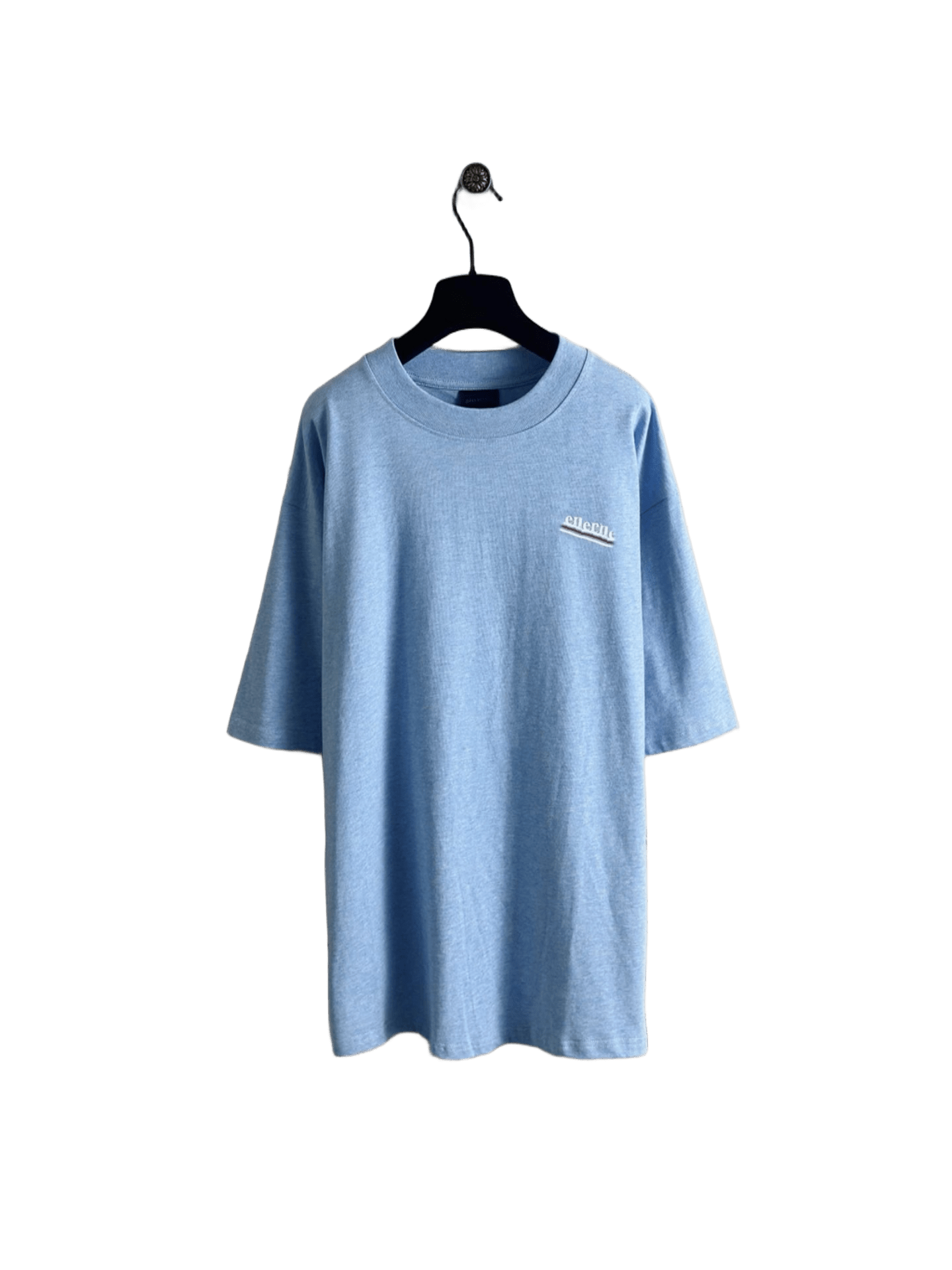 Balenciaga Light Blue Cotton Logo T-Shirt, Unisex Casual