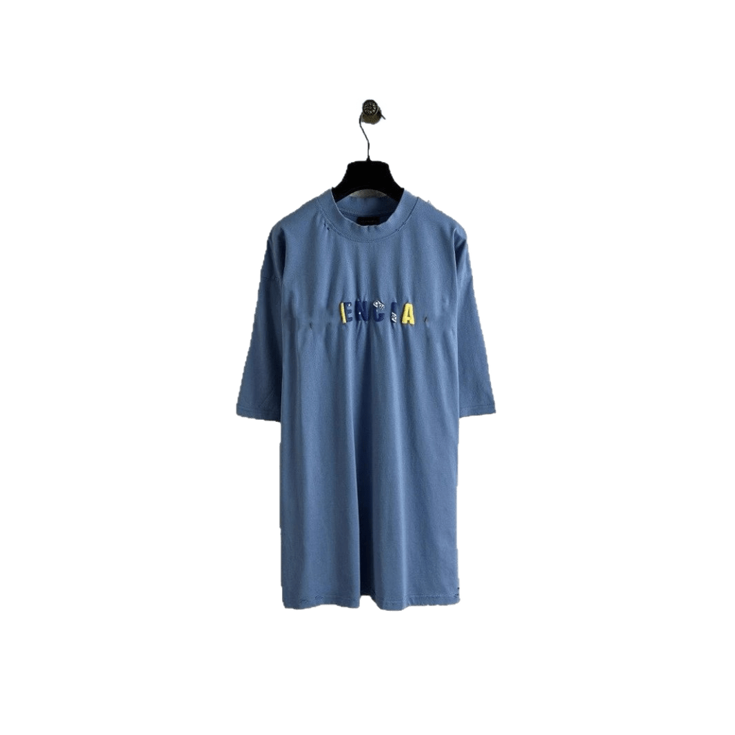 Balenciaga Light Blue Cotton Unisex T-Shirt