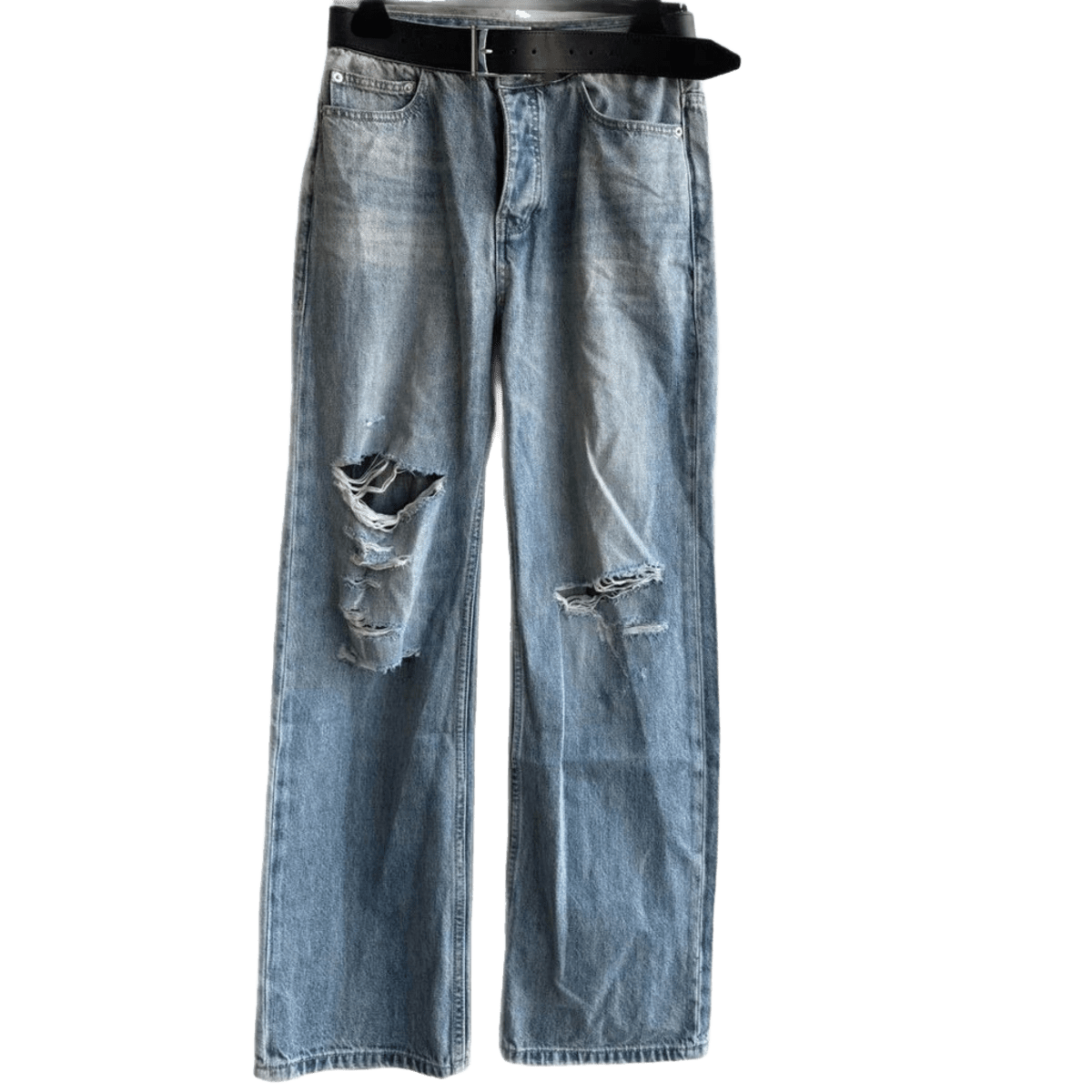 Balenciaga Light Blue Ripped Jeans | Unisex Streetwear