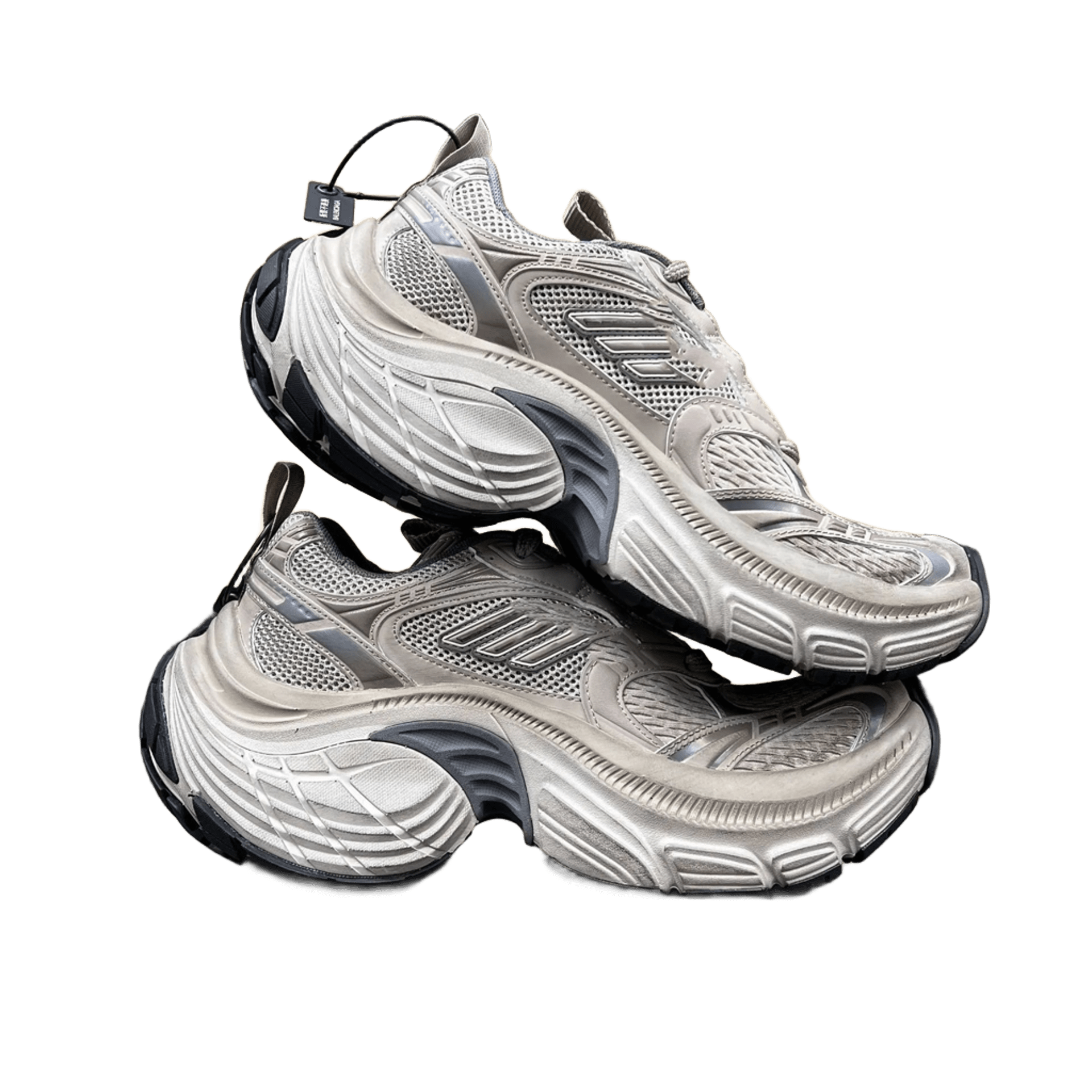 Balenciaga Light Grey Chunky Sneakers - Mesh & Leather