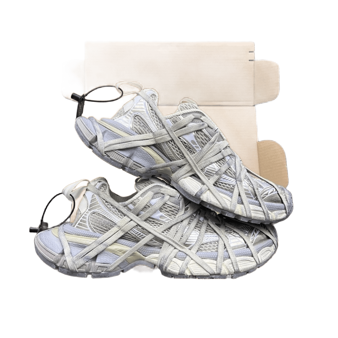 Balenciaga Light Grey Crossover Strap Sneakers Unisex