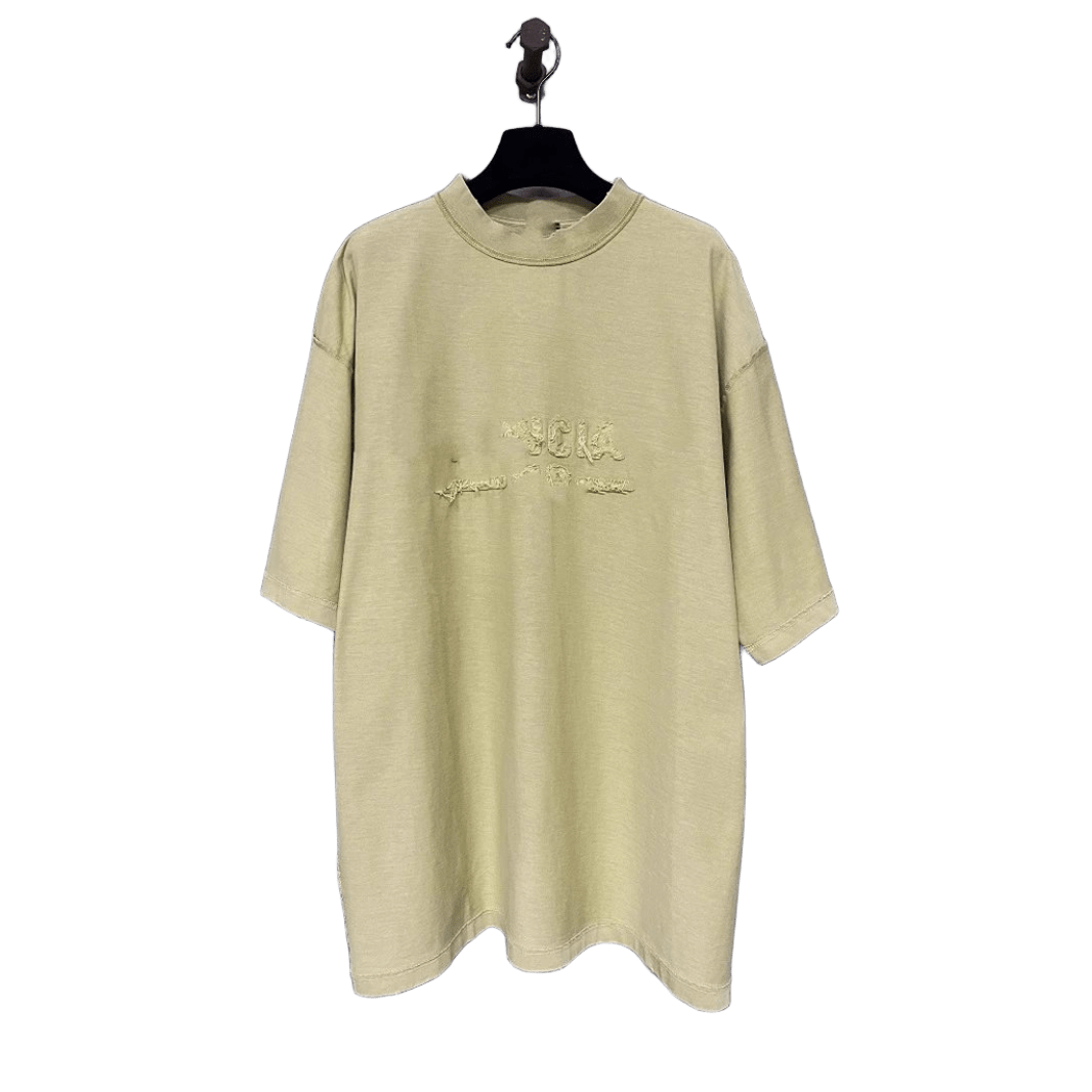 Balenciaga Light Yellow Cotton Unisex T-Shirt | Summer Streetwear
