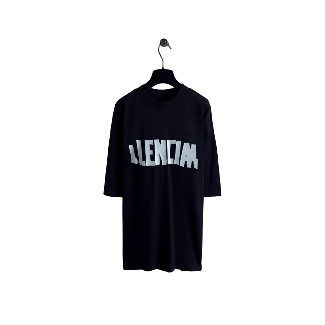Balenciaga LLENCIA Black Cotton Unisex T-Shirt