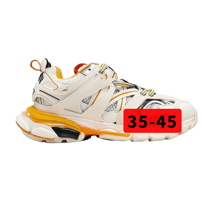 Balenciaga Off-White Chunky Dad Sneakers Leather Mesh