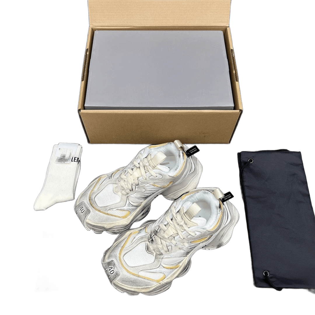 Balenciaga Off-White Chunky Dad Sneakers Unisex Leather