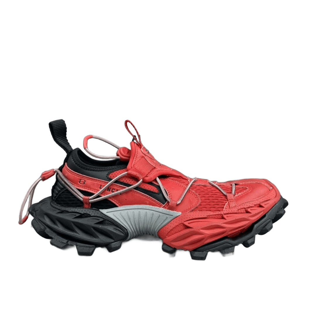 Balenciaga Red Triple S Unisex Leather Textile Sneakers