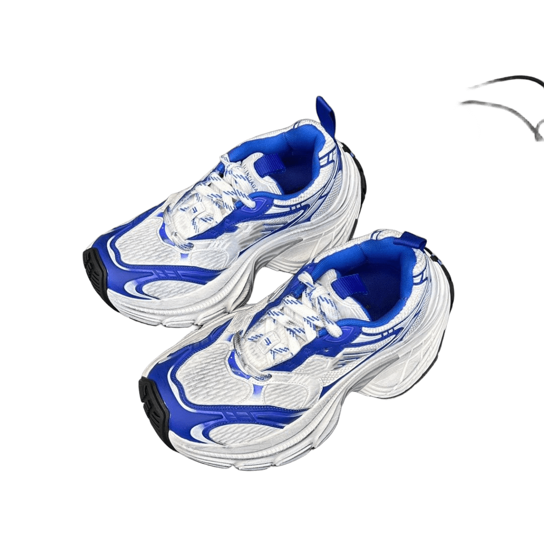 Balenciaga Retro White Blue Mesh Chunky Sneakers Unisex