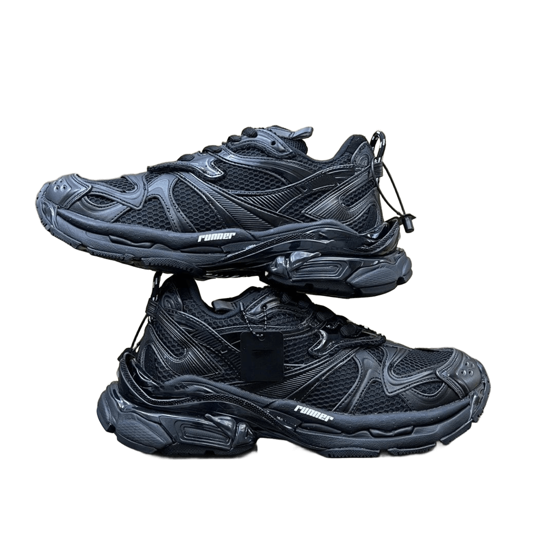 Balenciaga Runner Black Mesh Leather Unisex Sneakers