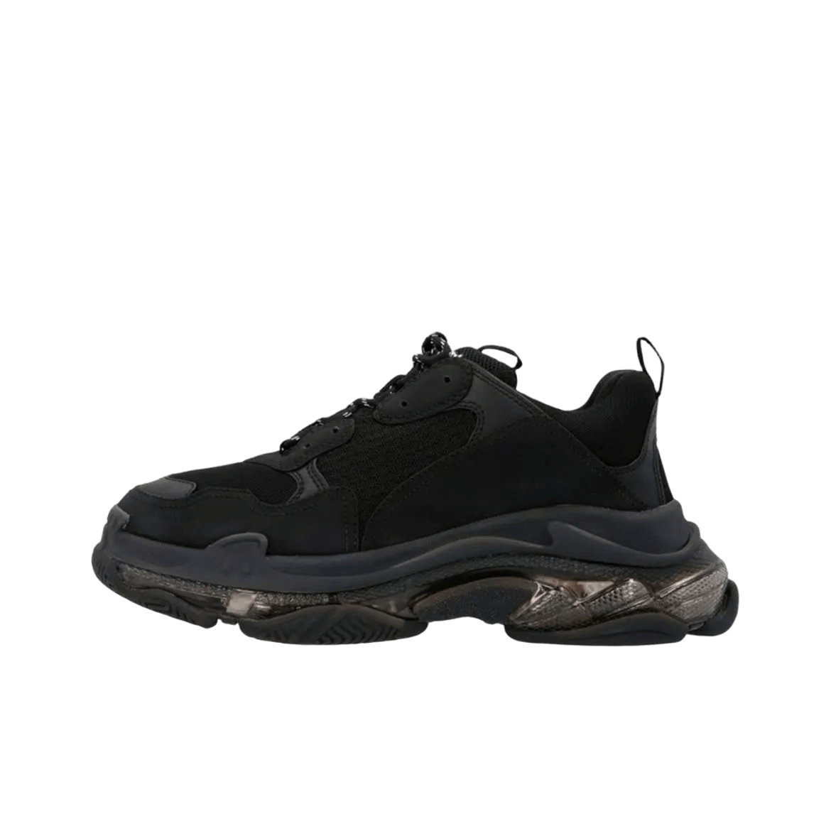 Balenciaga Triple S Black Leather Chunky Sneakers Unisex