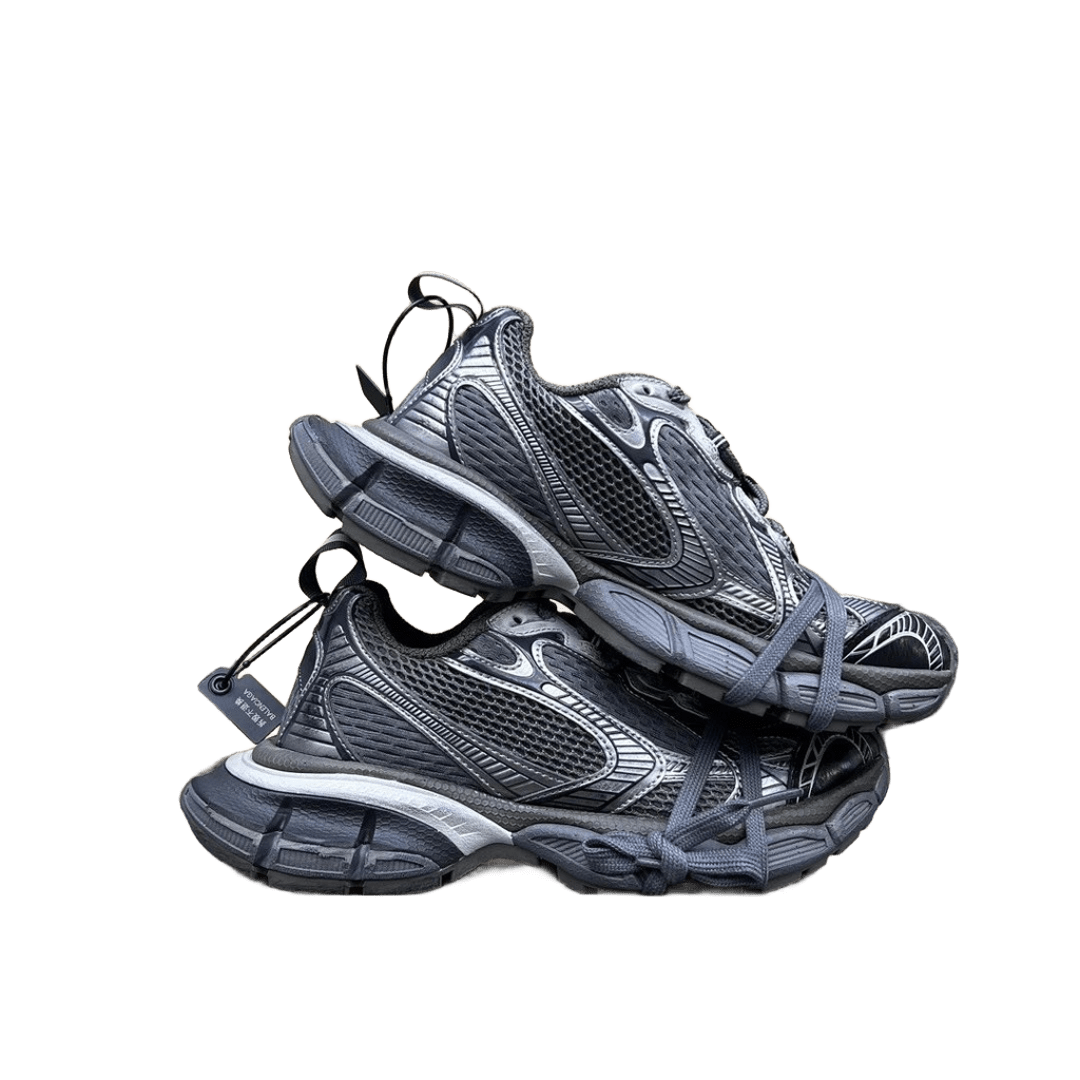 Balenciaga Triple S Silver Black 90s Retro Unisex Sneakers