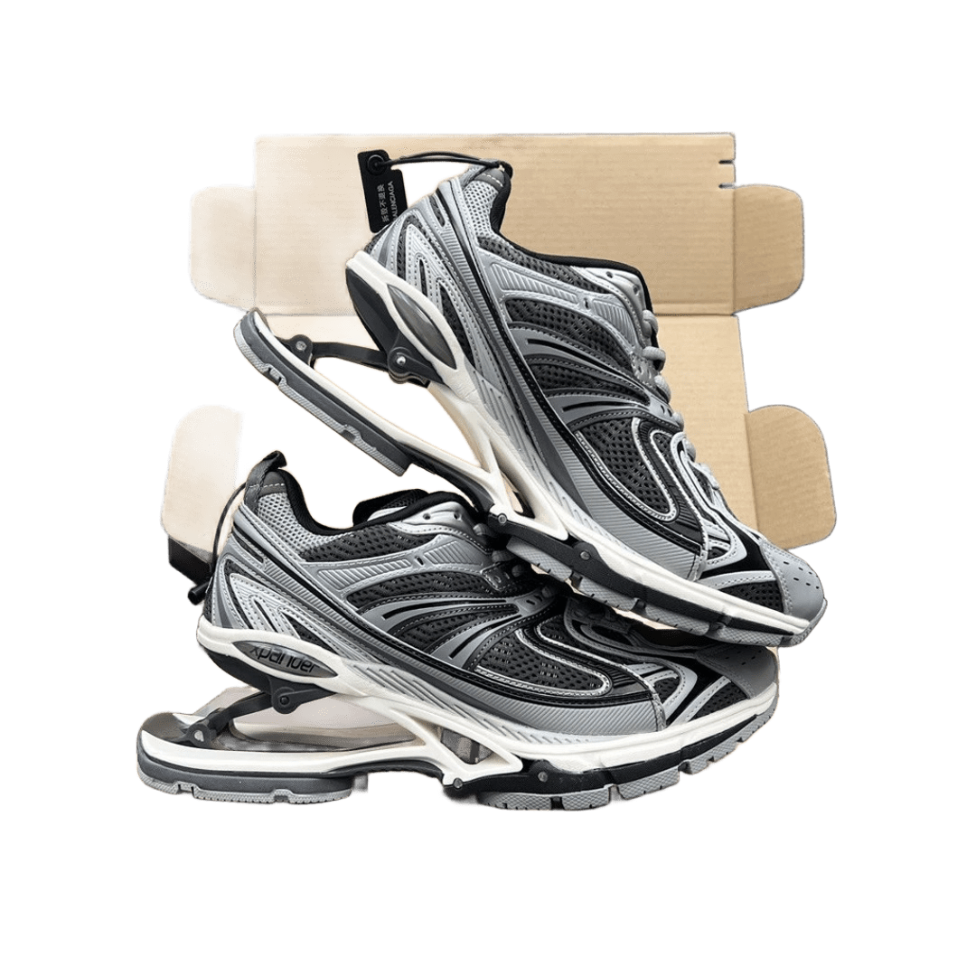 Balenciaga Triple S Silver Grey Mesh Leather Unisex Sneakers