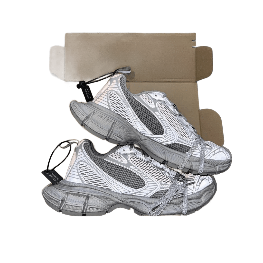 Balenciaga Triple S Silver-White Leather & Mesh Unisex Sneakers