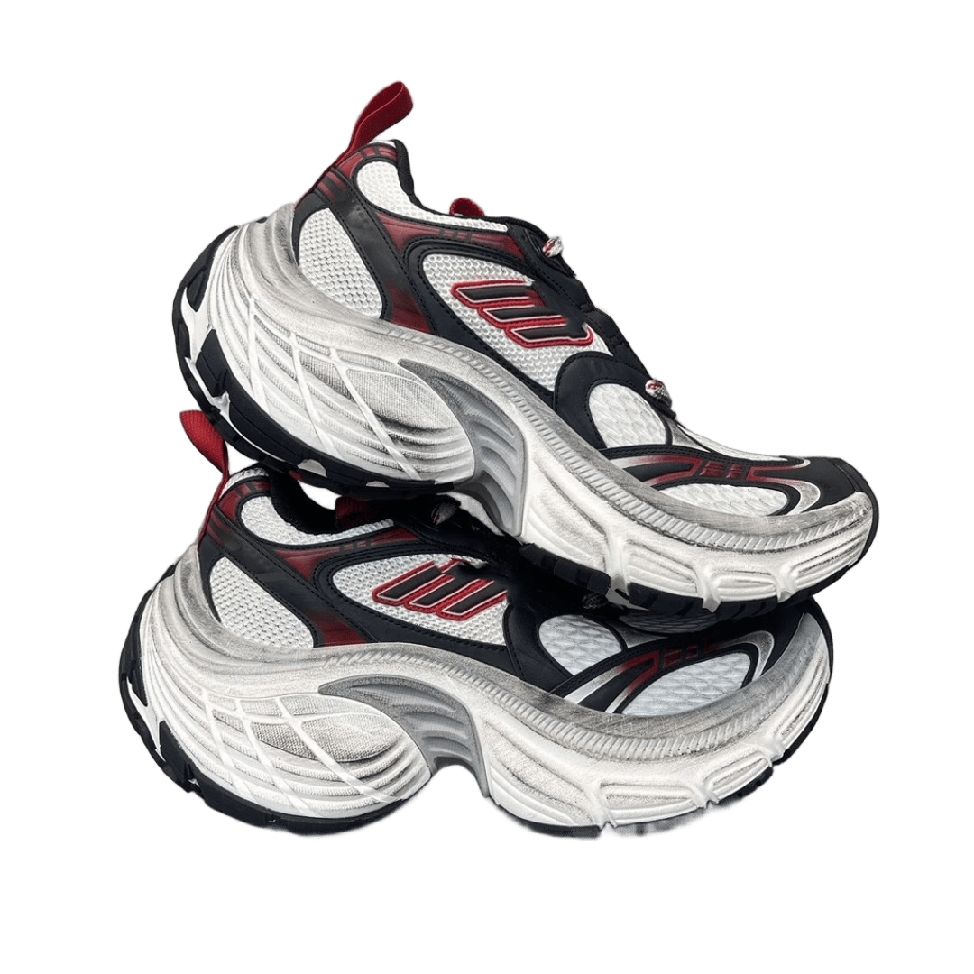 Balenciaga Triple S Sneakers: White Black Red Retro Unisex
