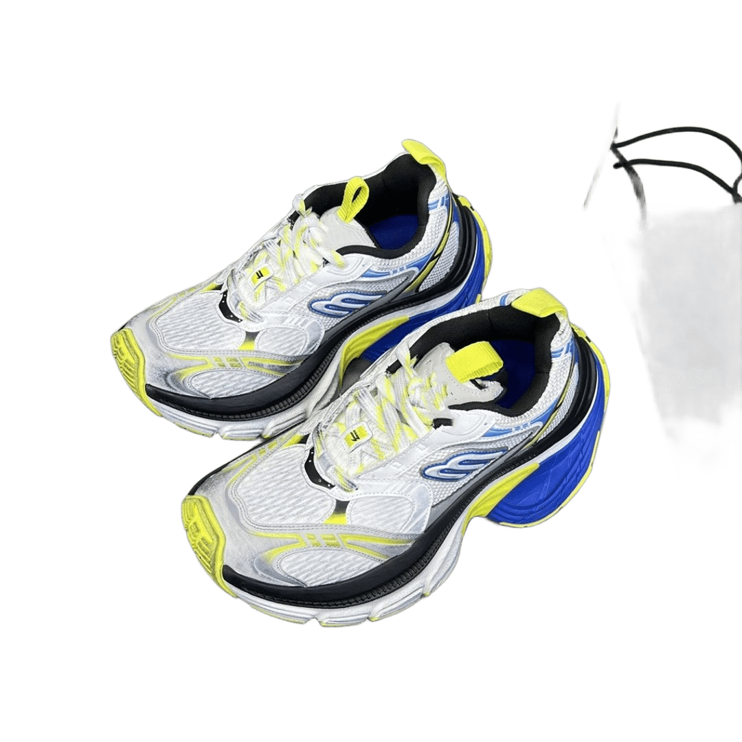 Balenciaga Triple S White Blue Yellow Mesh Unisex Sneakers