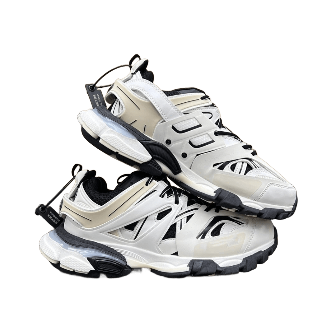 Balenciaga Triple S White Leather Mesh Unisex Sneakers