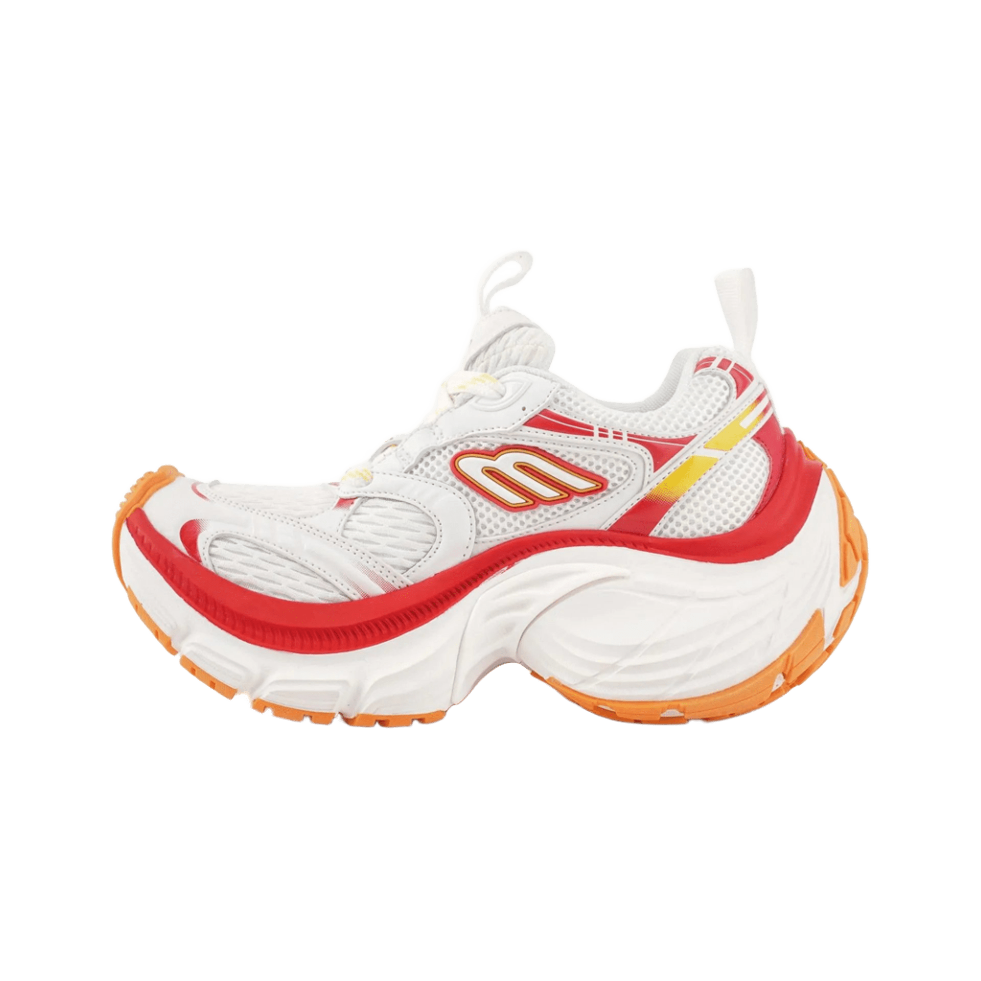 Balenciaga Triple S White Red Mesh Leather Dad Shoes