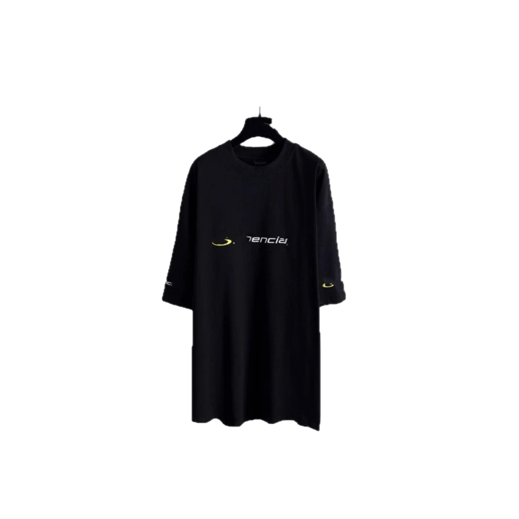 Balenciaga Unisex Black Cotton Long Sleeve Tee Logo Streetwear