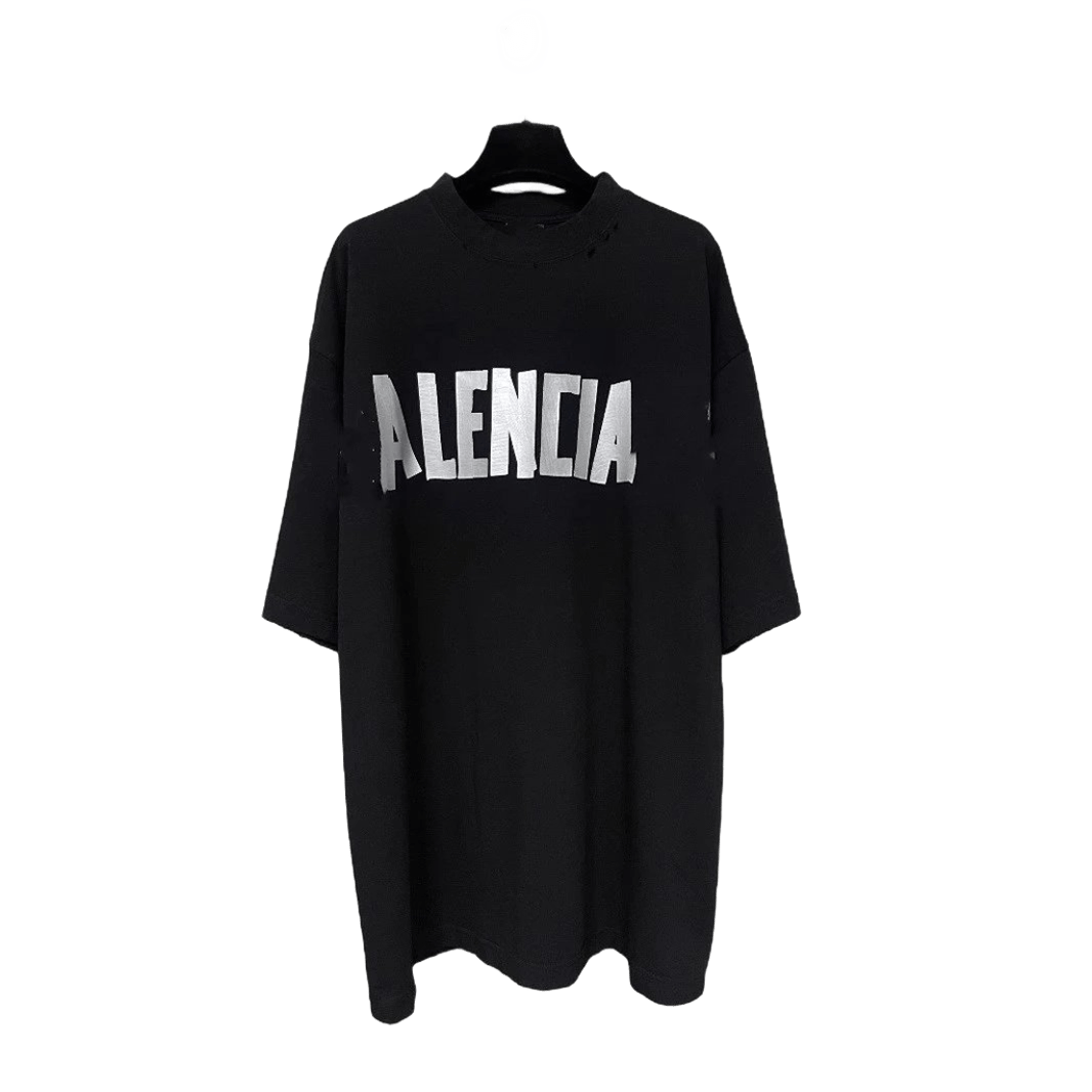 Balenciaga Unisex Black Cotton T-Shirt with Logo Print