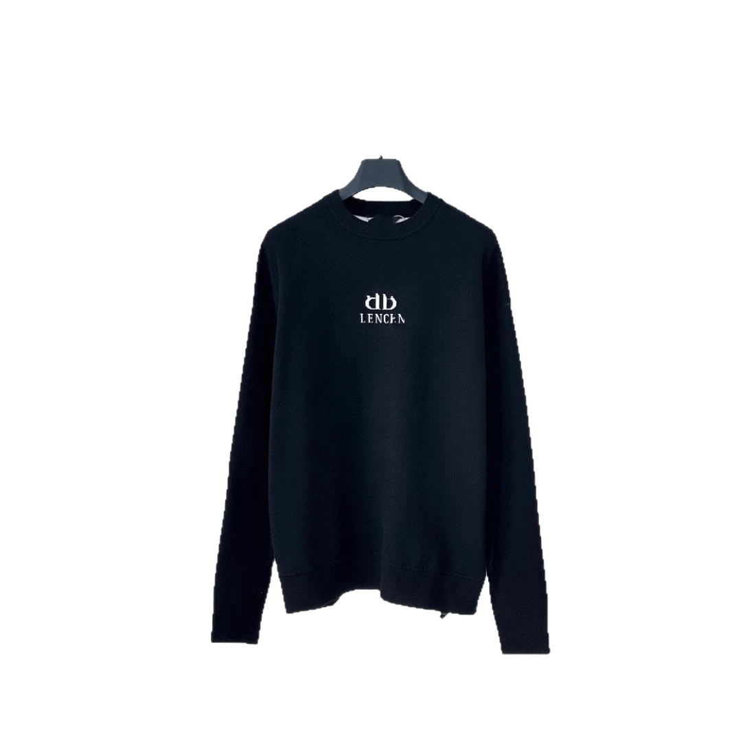 Balenciaga Unisex Black Hoodie: Classic Cotton Logo Sweatshirt